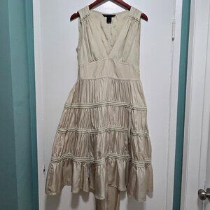 Marc by Marc Jacobs silk dress. Size L altered to 38 bust/28 waist. Cream. 2000s